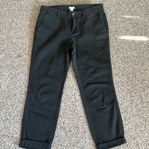 J. Crew Charcoal 100% Cotton Crop Pants Size 2